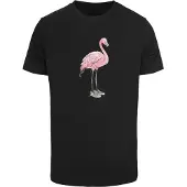 Mister tee Camiseta 'Fly-Mingo' gris / rosa claro / negro / offwhite