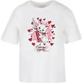 Miss Tee Camiseta 'Psycho Kitty' rosa / rojo / blanco