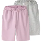 TWO SOON Pantalón gris moteado / rosa