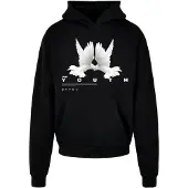 Lost Youth Sudadera 'Dove' rojo pastel / negro / blanco