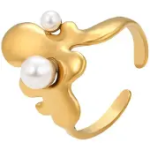 Gaya Anillo oro / blanco perla