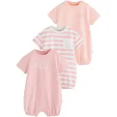 Next Pijama entero/body rosa / rosé / rosa claro / blanco