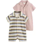 Next Pijama entero/body crema / azul cobalto / chocolate / rosa