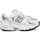 New Balance unisex para niños. IZ530V1 Zapatillas 530 Bungee blanco (26), Plano, Cordones, Casual, moda infantil, outlet 2026.