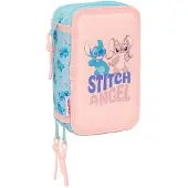 Disney Estuche Stitch Ohana 12.5x19.5x5.5 Cm Triple