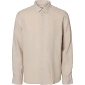 Selected 100% Tejido De Lino Camisa Hombres Beige XXL