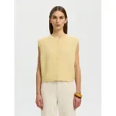 Selected Mezcla De Lana Chaleco De Punto Mujeres Amarillo XS