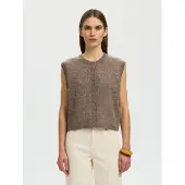 Selected Mezcla De Lana Chaleco De Punto Mujeres Marrón XXL