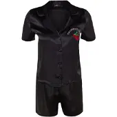 Trendyol Pijama de pantalón corto rojo / negro / blanco