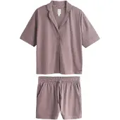 Next Pijama de pantalón corto marrón