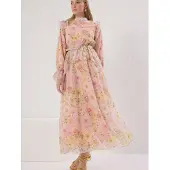 Trendyol Vestido caqui / naranja claro / altrosa / rosa pastel