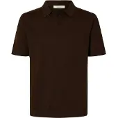 Selected Camiseta 'SLHMattis' marrón oscuro