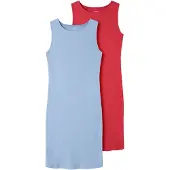 TWO SOON Vestido azul / rojo