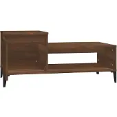 Syfax Mesa de centro madera contrachapada roble marrón 100x50x45 cm