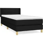 Syfax Cama box spring con colchón tela negro 80x200 cm