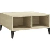 Syfax Mesa de centro madera contrachapada roble Sonoma 60x60x30 cm