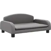 Syfax Cama para perros de cuero sintético gris 70x45x30 cm