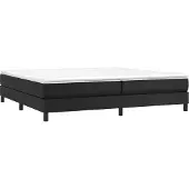 Syfax Cama box spring con colchón cuero sintético negro 200x200 cm