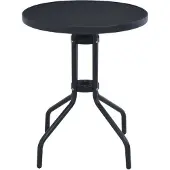 Syfax Mesa de jardín acero y vidrio negro 80 cm