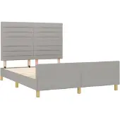 Syfax Cama sin colchón tela gris claro 140x200 cm