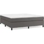 Syfax Estructura de cama con somier cuero sintético gris 160x200 cm