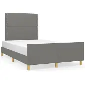 Syfax Estructura de cama sin colchón tela gris oscuro 120x200 cm