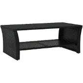Syfax Mesa de centro negra 100x50x40 cm ratán sintético
