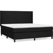 Syfax Cama box spring con colchón tela negro 180x200 cm