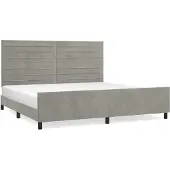 Syfax Estructura de cama sin colchón terciopelo gris claro 200x200 cm