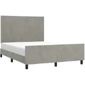 Syfax Estructura de cama sin colchón terciopelo gris claro 140x200 cm