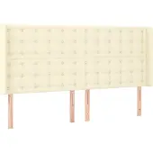 Syfax Cabecero con orejas cuero sintético crema 163x16x118/128cm
