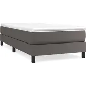 Syfax Estructura de cama con somier cuero sintético gris 100x200 cm