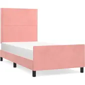 Syfax Estructura de cama sin colchón terciopelo rosa 90x190 cm