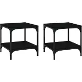 Syfax Mesas auxiliares 2 uds madera contrachapada 40x40x40 cm