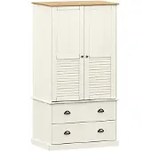 Syfax Armario VIGO madera maciza de pino blanco 90x55x170 cm