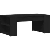 Syfax Mesa de centro madera de ingeniería negra 102x55x42 cm