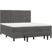 Syfax Cama box spring con colchón terciopelo gris oscuro 180x200 cm