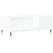 Syfax Mesa de centro madera contrachapada blanco 90x50x36,5 cm