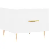 Syfax Mesa de centro madera de ingeniería blanca 50x50x40 cm