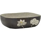 Syfax Lavabo encimera rectangular cerámica gris negro 48x37,5x13,5 cm