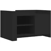 Syfax Mesa de centro madera de ingeniería negra 80x50x50 cm