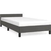 Syfax Estructura de cama con cabecero sin colchón gris 90x190 cm