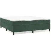 Syfax Estructura Estructura de cama con somier terciopelo verde oscuro 200x200 cm