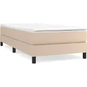 Syfax Cama box spring con colchón cuero sintético capuchino 100x200cm