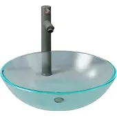Syfax Lavabo baño grifo&desagüe de empuje vidrio templado esmerilado