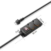 Hama 223062 2-fach Steckdosenleiste mit Schalter 2,0 m schwarz