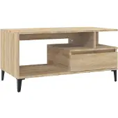 Syfax Mesa de centro madera contrachapada roble Sonoma 90x49x45 cm