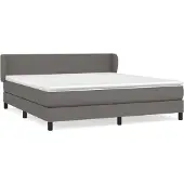 Syfax Cama box spring con colchón cuero sintético gris 160x200 cm