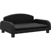 Syfax Cama para perros de cuero sintético negra 70x45x30 cm