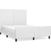 Syfax Estructura de cama sin colchón cuero sintético blanco 140x190cm